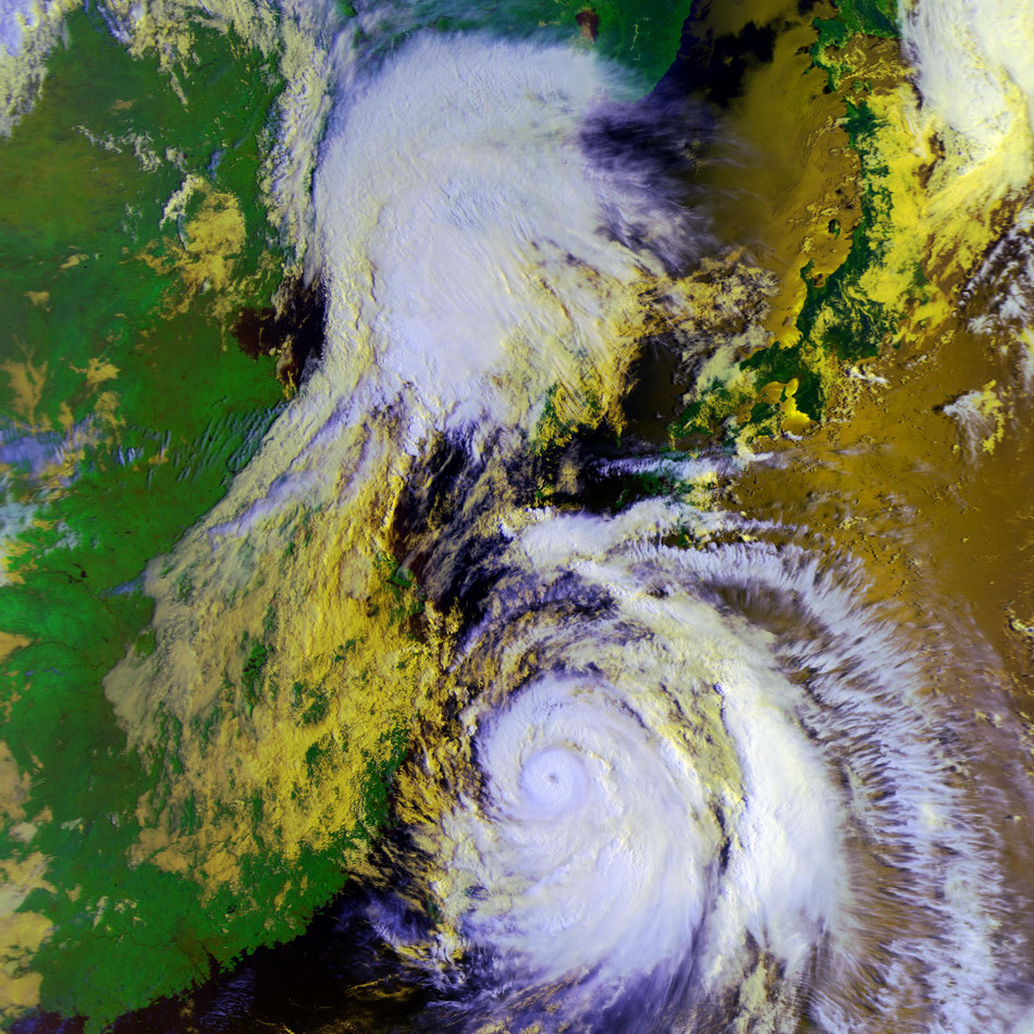 台風11号 950hPa　Typhoon Hinnamnor 2022/9/4 08:53JST NOAA19 HRPT  