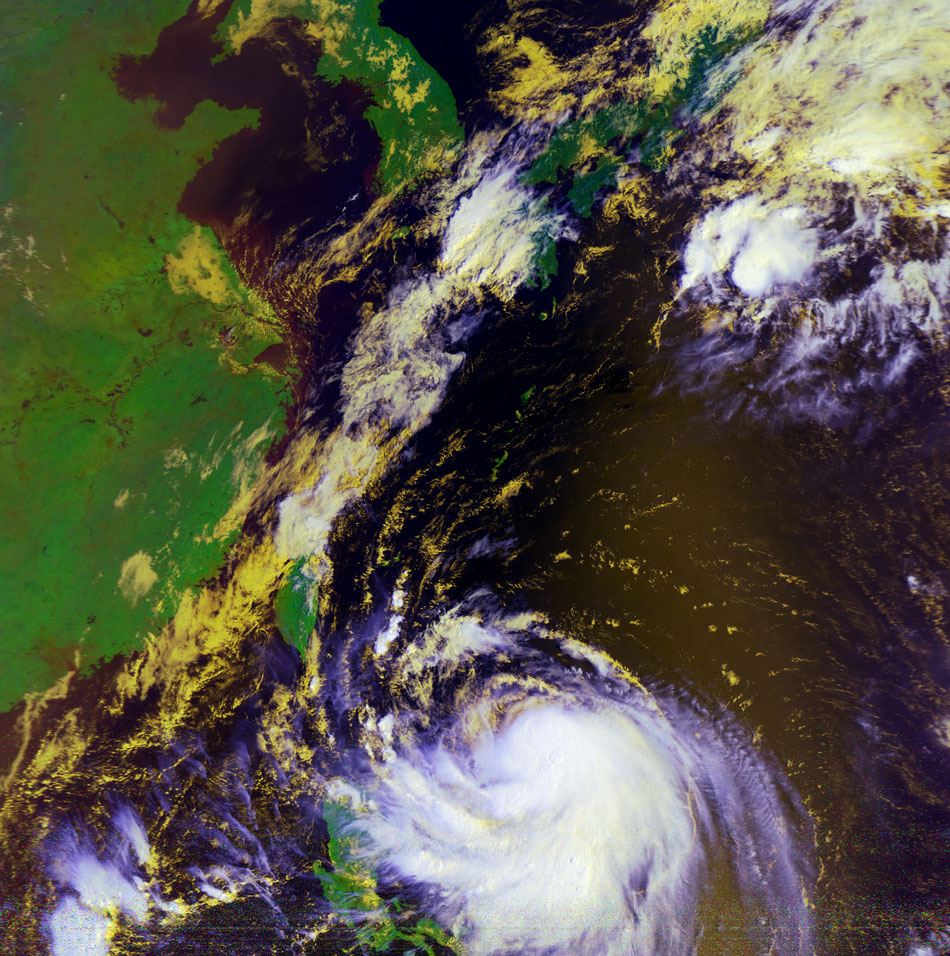 2019/9/29 09:32JST WeatherSatellite NOAA18 Typhoon Mitag　HRPT