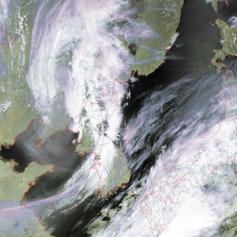 2021/5/7 10:01JST Metop-C HRPT 黄海を覆う黄砂