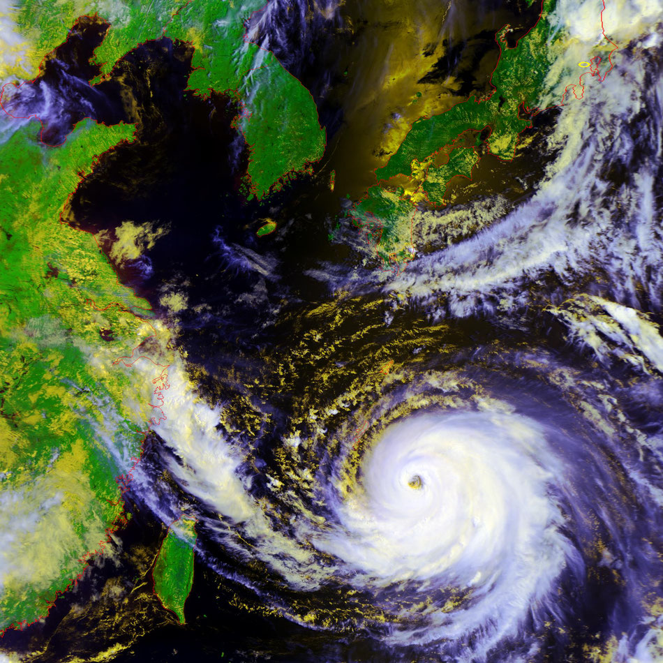 2023/8/1 10:15JST Metop-C HRPT Typhoon KHANUN  強い台風６号　沖縄に接近中