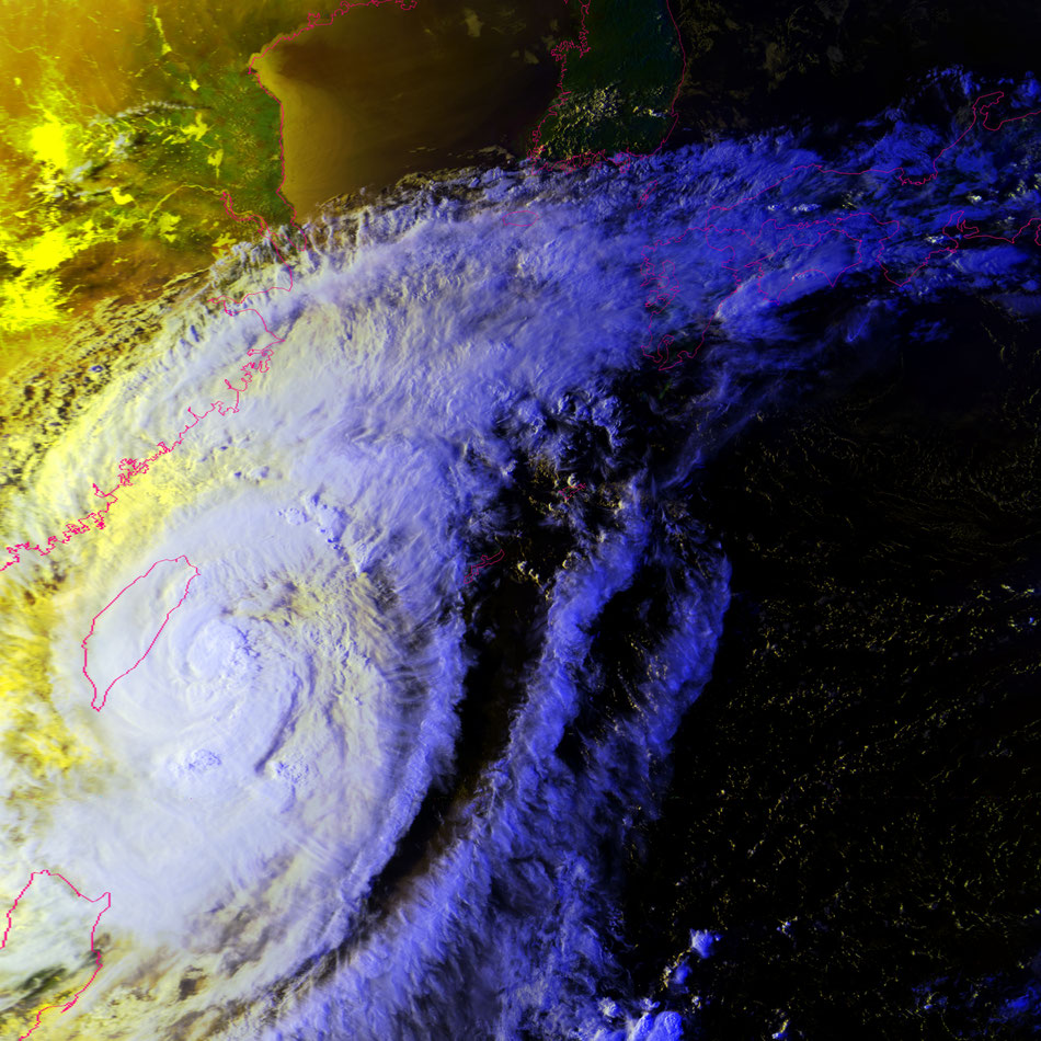 2019/9/30 17:00JST Weather Satellite NOAA19  Typhoon Mitag 台風18号