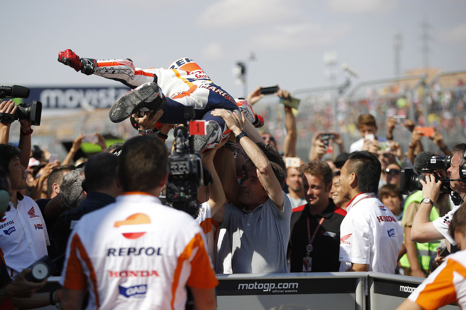 Marc Marquez für Repsol Honda in der MotoGP in Aragon 2016.