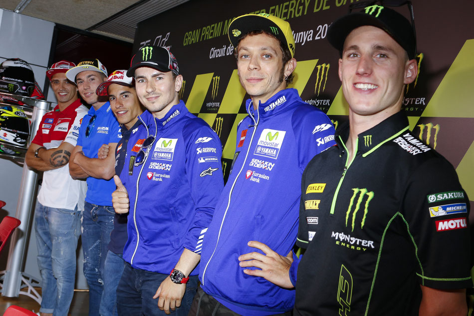 Wer erzählt jetzt eigentlich was? Werksfahrer (fast) unter sich bei der traditionellen Pressekonferenz der MotoGP.