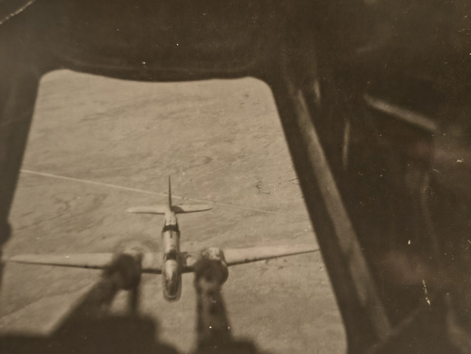 Evocative shot from Ventral Gunner's station