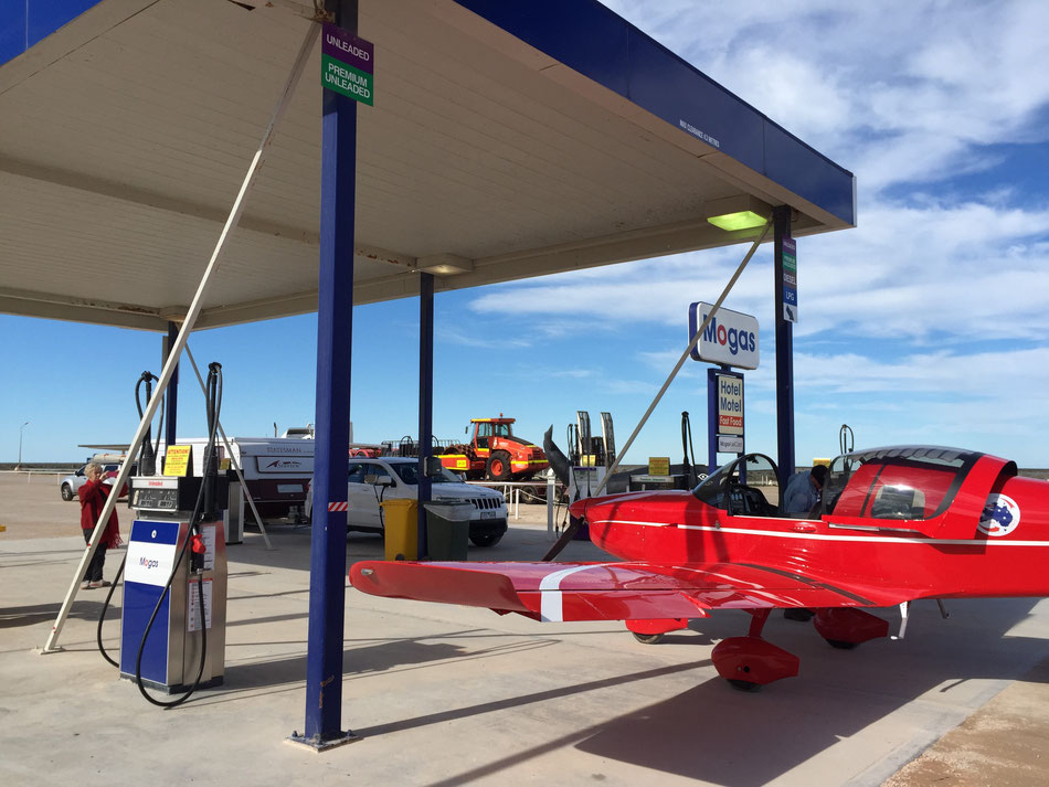 Typical for an ex 55 Squadron Flight Refueler - Mike Lawrence in the Nullarbor plain - apparently pushed down the hotel fence to get fuel...