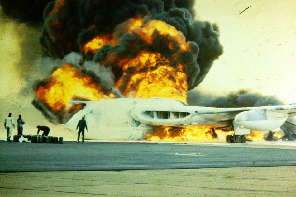 Fire resulting from uncontained engine failure on take off.  Captain was Member Eric Houston. Crew evacuated and survived but aircraft was destroyed.             15.October1982   RW 24   RAF Marham.   Aircraft XL232.