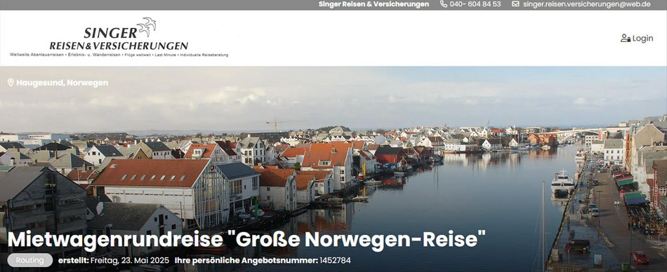 Nordlandreisen Norwegen-Skandinavien jetzt mit Jubiläumsvorteil bei Singer Reisen und Versicherungen preiswert buchen.
