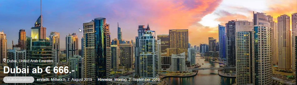 Städetreisen Dubai, 6 Tage ab € 666.- jetzt bei uns SINGER Reisen & Versicherungen buchen... 