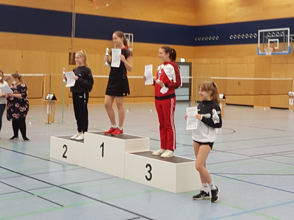 Mädcheneinzel U 19 - 2. Platz: Sina Neckermann und 4. Platz: Amelie Dinger