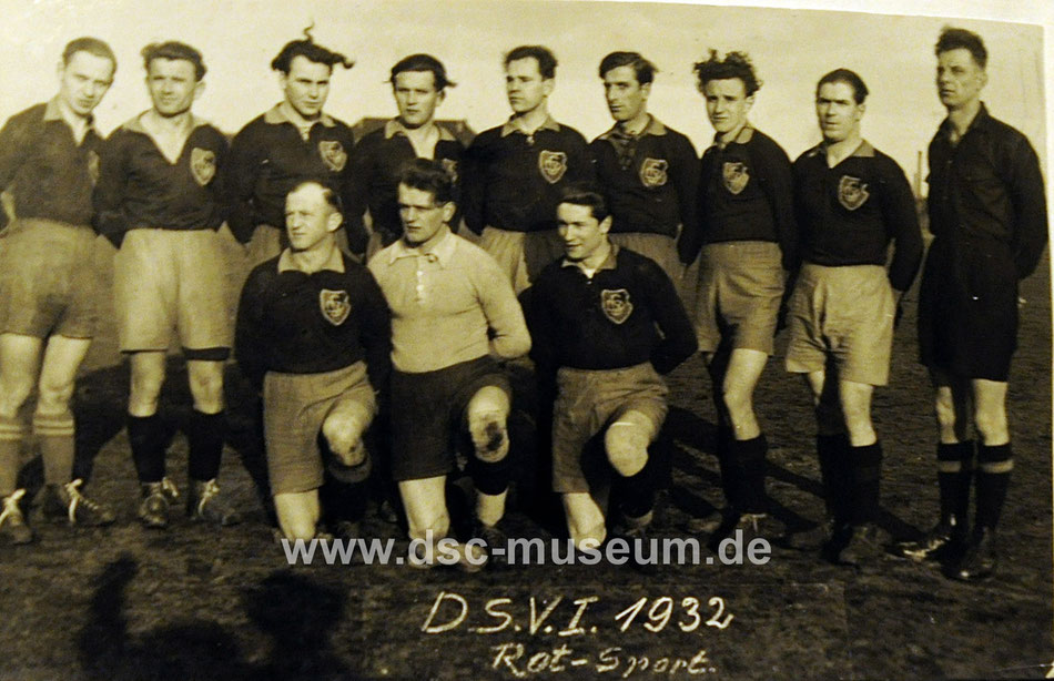 Die Rot-Sport Mannschaft des DSV, dem DSC-Museum freundlicherweise zur Verfügung gestellt vom DSV-Archiv.