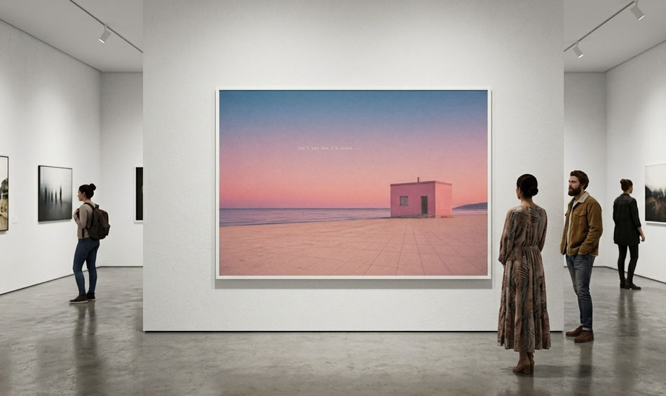 ästhetisches bild mit einsamer Landschaft in Ausstellung von Uta Nitschke