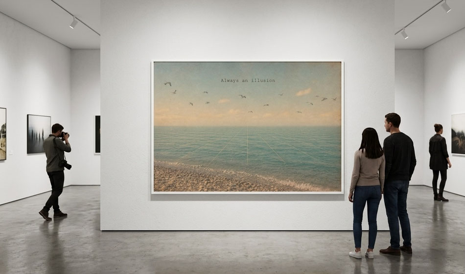 Ausstellung von Uta Nitschke zum Thema Sehnsucht mit großformatigen ästhetischen Collagen