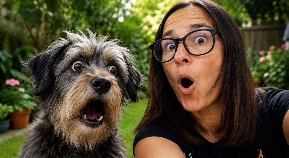 Bild mit KI generiert. Als Vorlage diente ein Foto von Stephanie Fürniß (Inhaber/Trainer Hundeschule Bello Fantastico) und ihrem Hund.