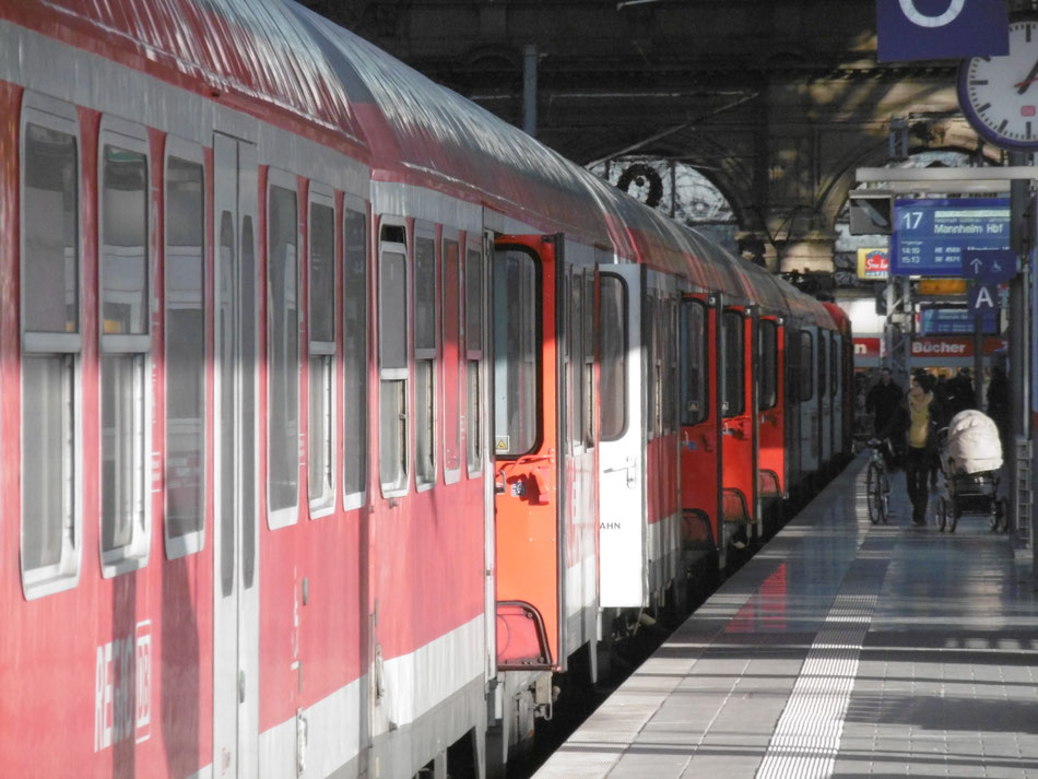 Kurz vor der Abfahrt in Frankfurt