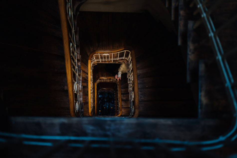 Ankunft Hochzeitspaar Hamburg Treppen