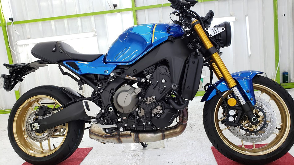 xsr900 ブルーメタリックC セラミックコーティング アートディテール