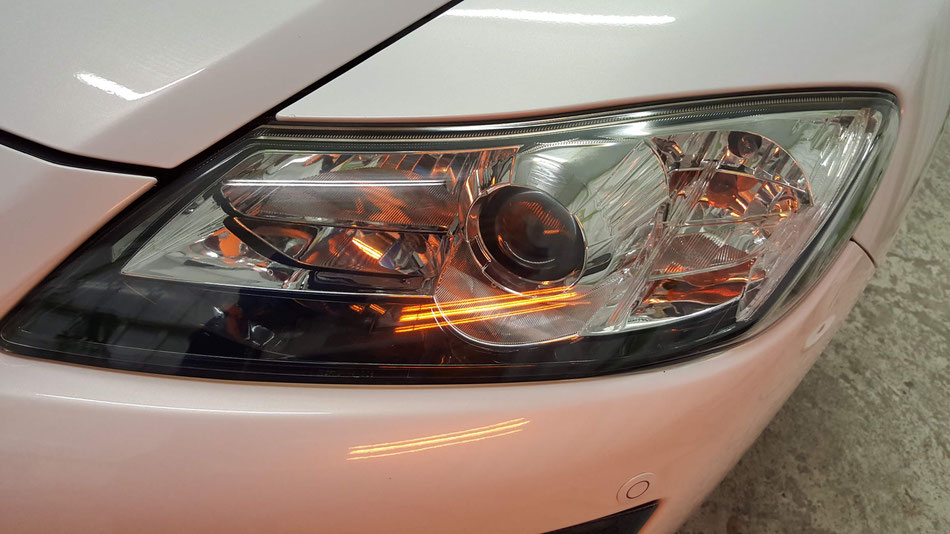 RX‐8のヘッドライト磨き・コーティング