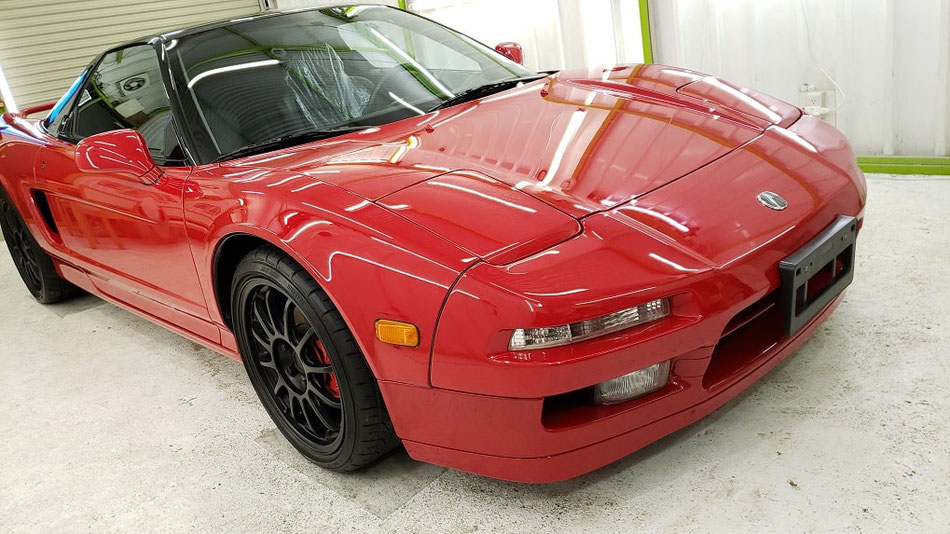 NSXアキュラのコーティングメンテナンス完成 フォーミュラレッド