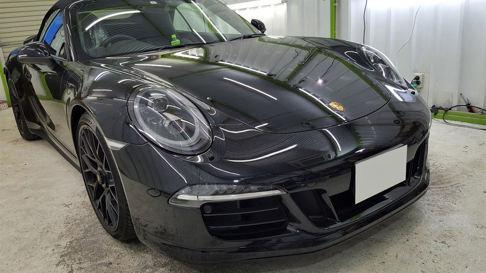 991GTSカブリオレの幌コーティング施工 埼玉の車磨き専門店 所沢