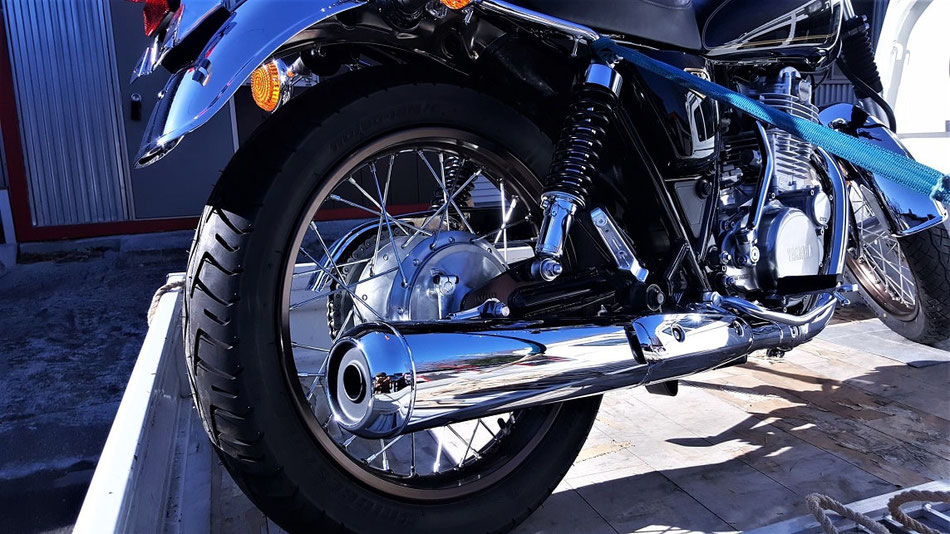 SR400新車 バイクコーティング 埼玉三芳