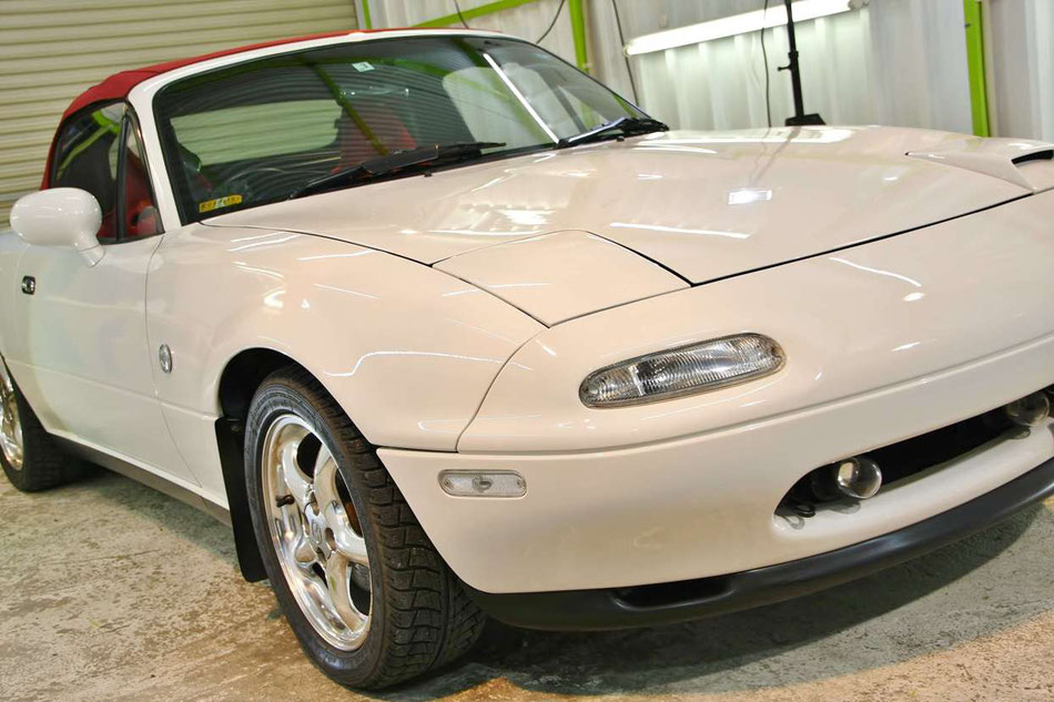 ユーノス・ロードスターのボディコーティング後 埼玉の車磨き専門店