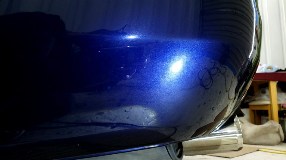 s2000ローヤルネイビーブルーのリアバンパーの傷