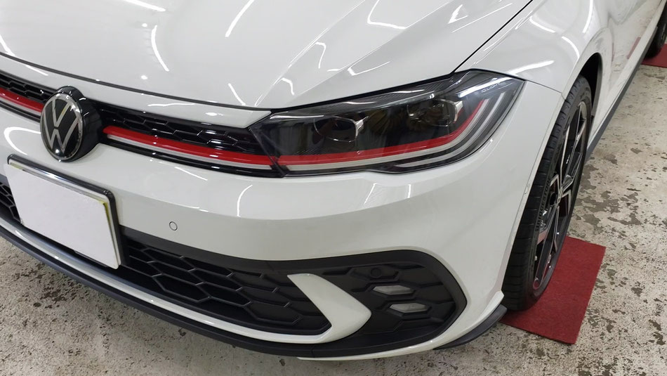 ポロgti ヘッドライトもコーティング施工