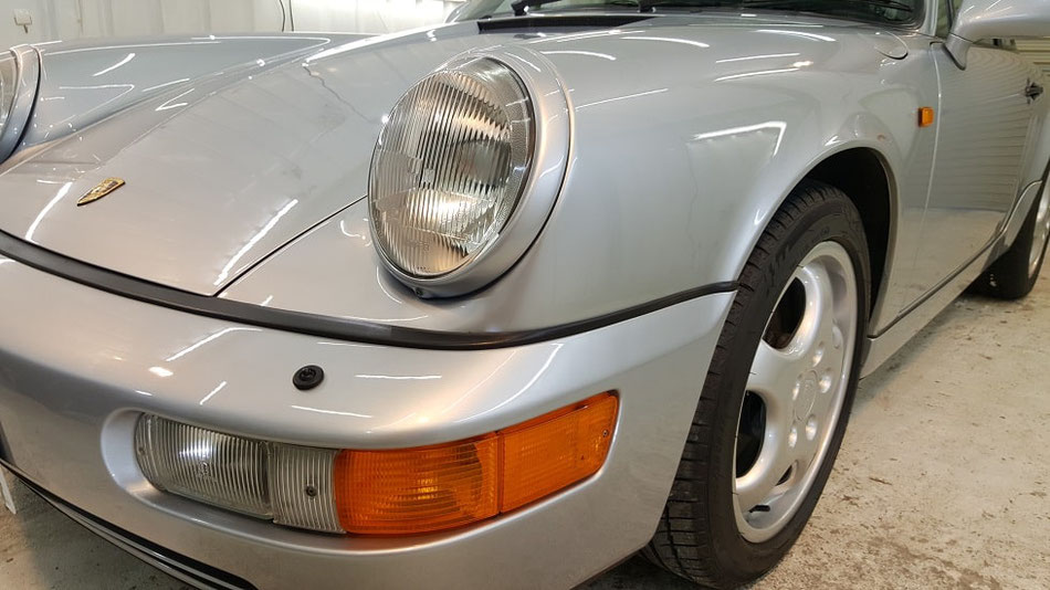 ポルシェ964 セラミックコーティング施工 ポーラシルバー の磨き アートディテール