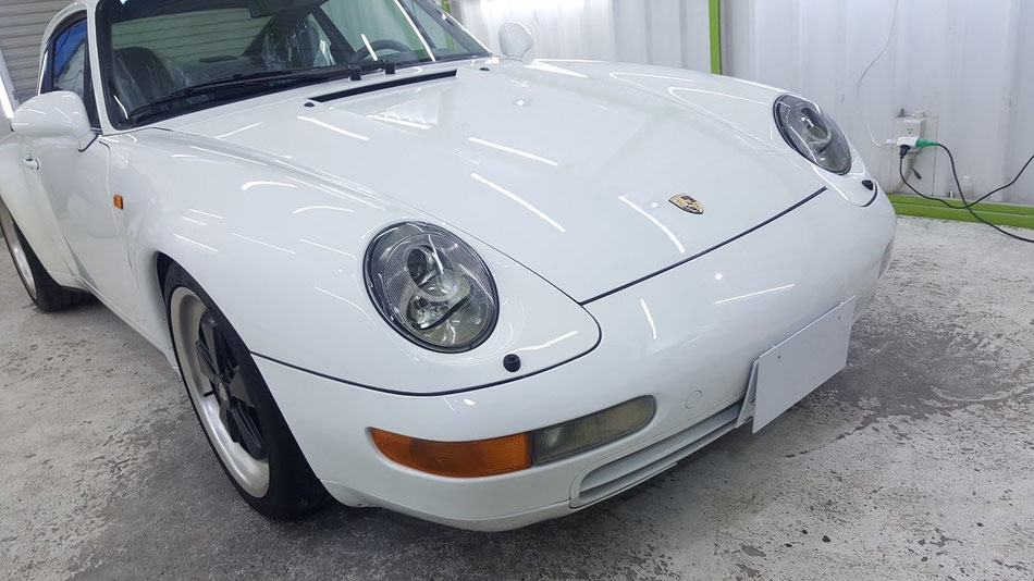 ポルシェ993の磨き ナノガラスコーティング施工 埼玉