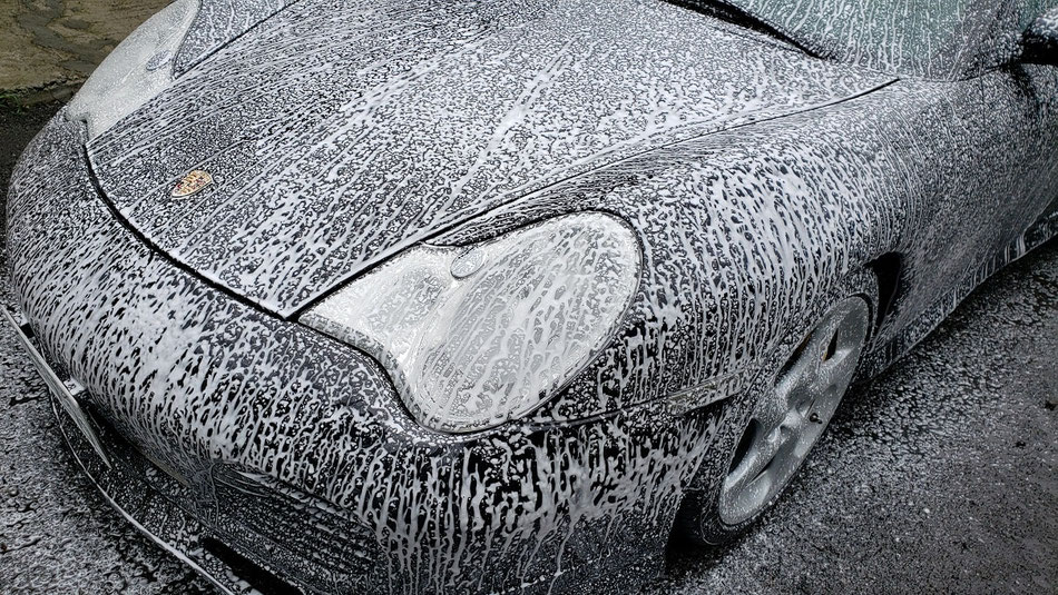 996turbo黒の洗車