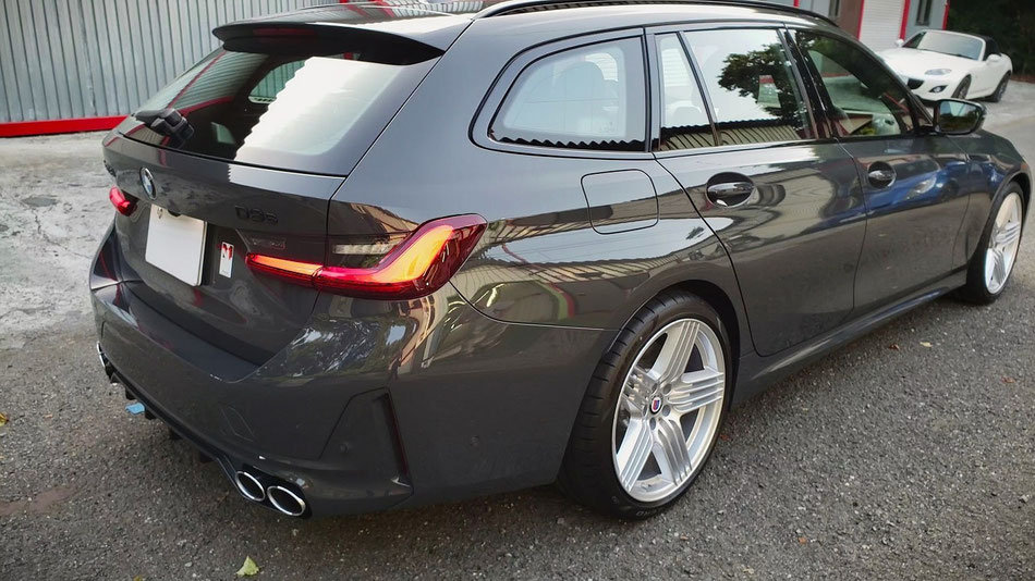 BMWアルピナd3sのリアバンパー・リアドア・フロントドアのコーティング後