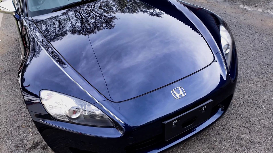 s2000ジオーレの研磨後のフェンダー、ボンネット、フロントバンパーの塗装が復活