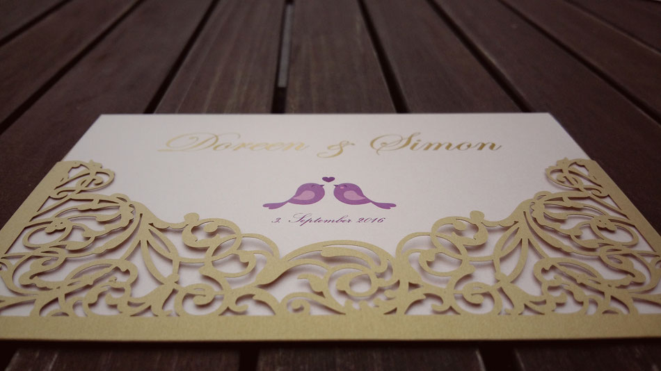 Hochzeitseinladung, Schloss Tettnang, Lasercut, Einladung, Efi