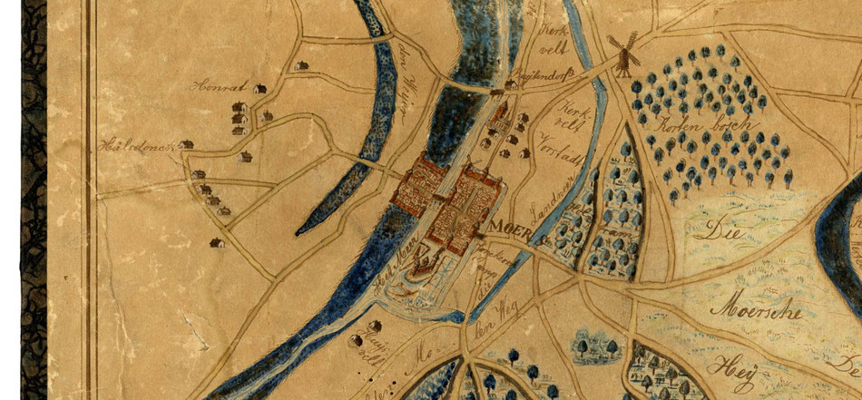 Ausschnitt aus der Karte A. von Heurdt: Situation: ca. 1580.  © Kreisarchiv Viersen, AZ: Grams