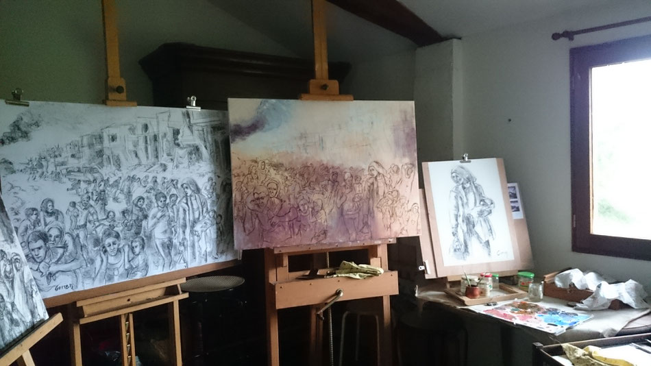 Travail en cours : Exode des Kurdes pendant l'offensive turque, 2019