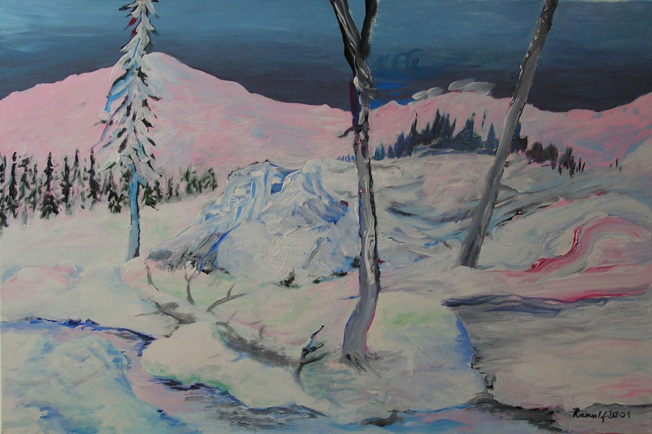 Landschaft, Winter, Malerei