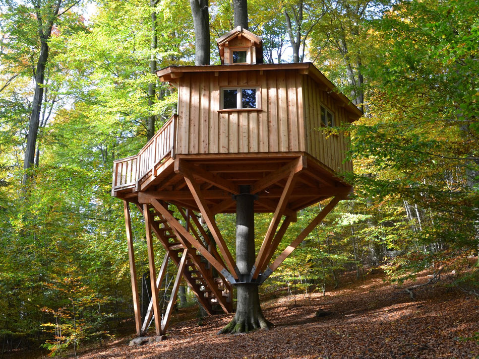 Biglietto Pop-up 3D Baumhaus A Forma Di Casa Sull'albero | Cartolina Pieghevole Con Inserto Per Messaggi | Regalo Originale Per Compleanno O Buono Vacanza | Fatto A Mano In Italia