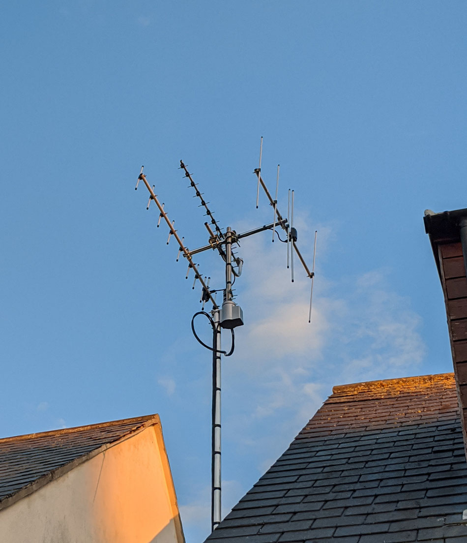 Tri-band AMSAt antenna array