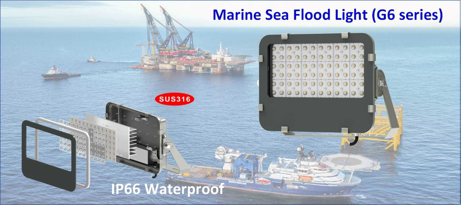 BBM Marine Sea Floodlights, seewasser- und korrosionsbeständige LED-Leuchten, IP66-Gehäuse, Edelstahl 316, Offshore-Schiffe, BBM Ledproducts