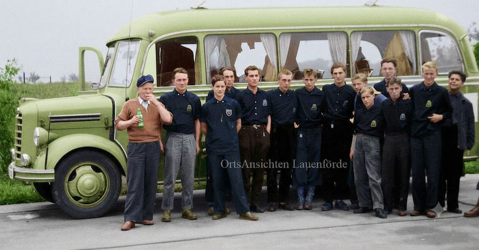 1950er Jahre, Fahrt zum Bundesjugendtreffen der Gewerkschaft Holz und Kunsstoff.