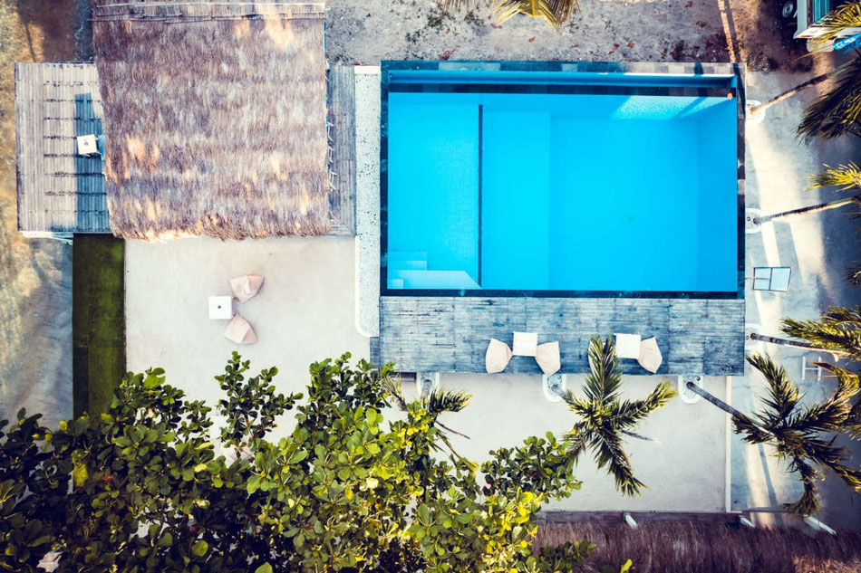 Aerial view of bali aqua nusa penida dive center