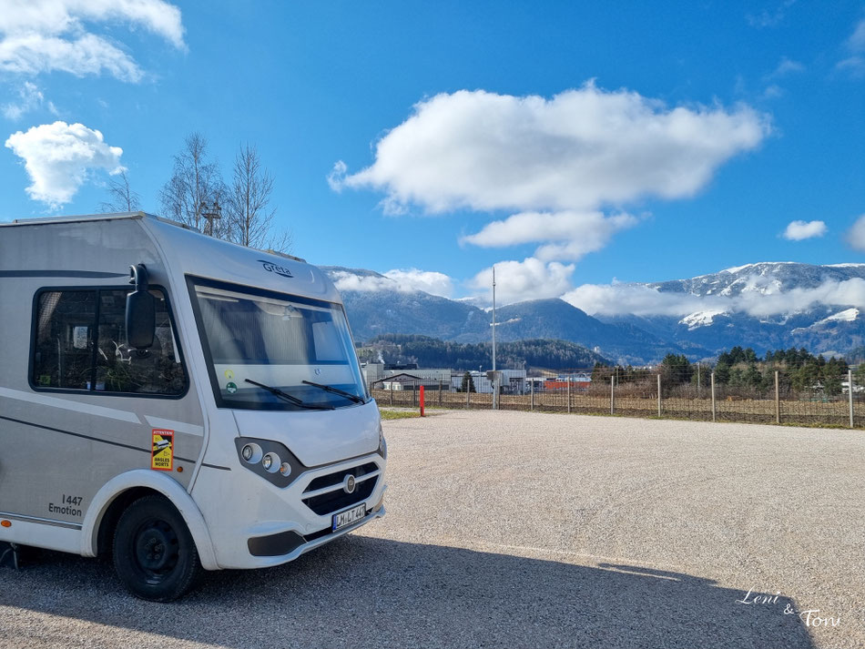 Kurz nach der Eröffnung sind wir fast ganz alleine auf dem City Camping Bruneck