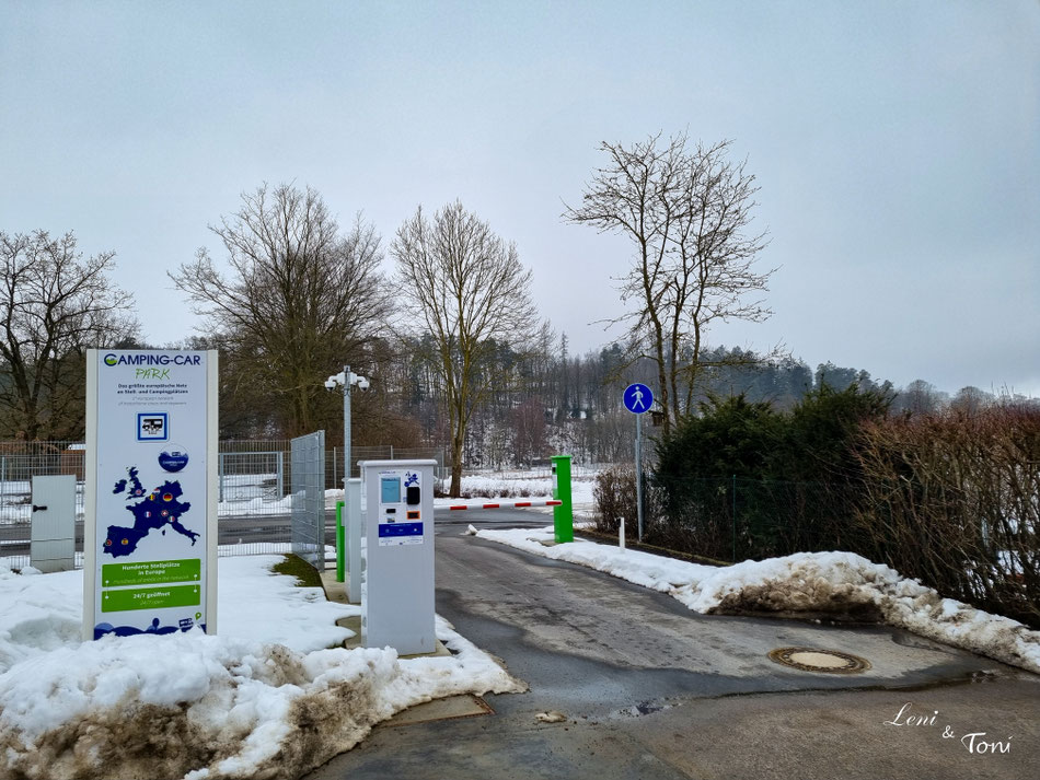 Die Zufahrt zum Wohnmobilstellplatz Furth im Wald