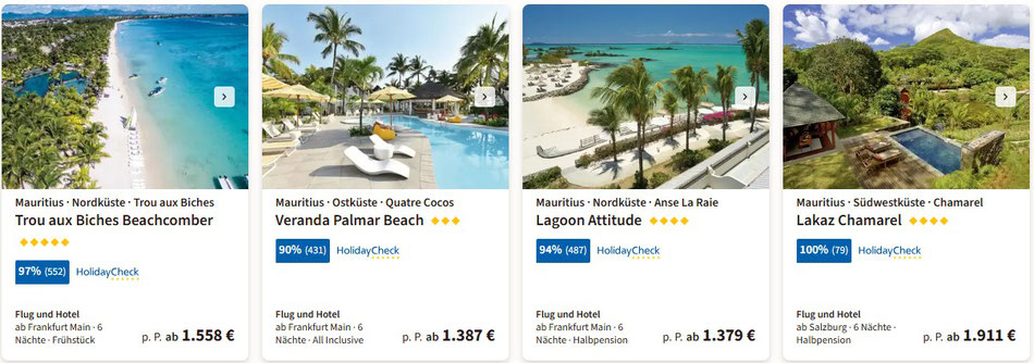 Mauritius Pauschalreise 2024 ins Trou aux Biches Beachcomber, Balaclava The Westin Turtle Bay Resort,Le Morne JW Marriot Mauritius,Pearl Beach Flic en Flac