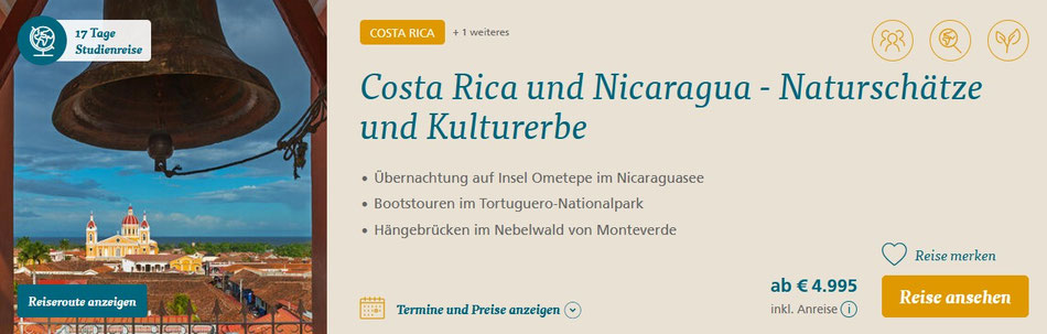Rundreise Costa Rica und Nicaragua inklusive Flug mit Insel Ometepe im Nicaraguasee, Bootstour Tortuguero Nationalpark | Buchung Reisebüro Reiselotsen für Gebeco Reisen