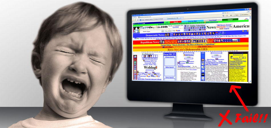 Imagen Ejemplo de un mal diseño web