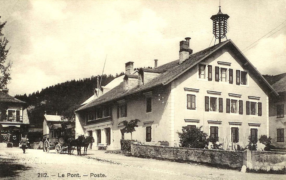 The Post Office, with the wire equipment for transmitting telegrams on the roof