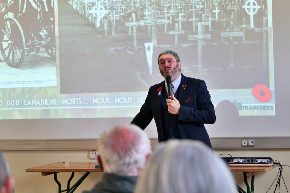 L'historien David Devigne a livré une conférence captivante sur le Corps forestier canadien. /Photo LB. 