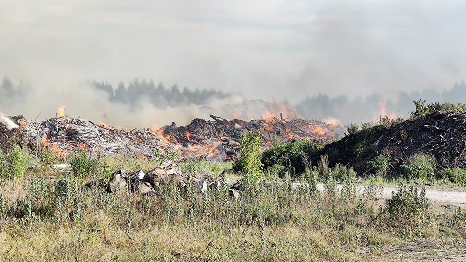 L'incendie a été circonscrit avant la nuit./Crédit photo Commune de Saucats.