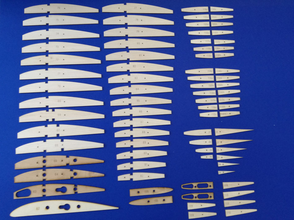 CNC Rippensatz für Graupner Cirrus Spannweite 3 Meter